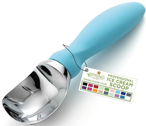 Spring Chef Eisportionierer mit weichem Griff, professioneller, robuster und robuster Schaufel, Premium-Küchenwerkzeug für Keksteig, Gelato, Sorbet, Aqua Sky