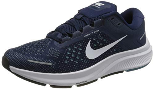 Nike Men's Air Zoom Structure 23 Running Shoe, Midnight Navy White Cerulean Dk Obsidian Black, 6.5 UK