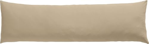 Erwin Müller Seitenschläferkissenbezug, Stillkissenbezug Nürnberg Doppel-Jersey, Taupe Größe 40x200 cm - strapazierfest, temperaturausgleichend, mit Reißverschluss