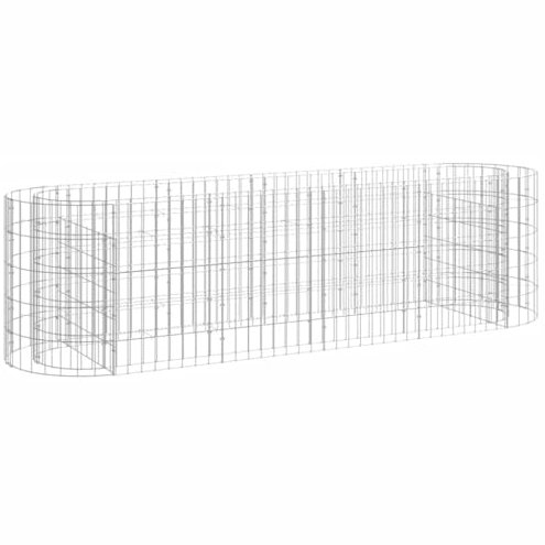 vidaXL Lit Surélevé à Gabion Parterre de Fleurs Support de Plante Jardinière Pot de Fleurs Jardin Terrasse Extérieur Fer Galvanisé 190x50x50 cm