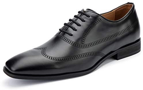 MEIJIANA Scarpe Oxford da Uomo Business Scarpe Stringate Basse Uomo Casual Oxford Vintage Elegante Scarpe, nero-01, 43 EU (10 UK)