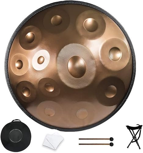 12 Ton Handtrommel aus Stahl, 432 Hz Handpan stahl-Trommeln, Handpan in d-Moll, Handpan-Trommeln Instrumente für mit Handpan-tasche, Trommelstativ, Mallet