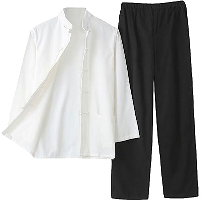 G-LIKE Costume traditionnel chinois d'arts martiaux pour homme Kung Fu Tai Chi Classique Tangzhuang Chemise Pantalon Tenue d'entraînement