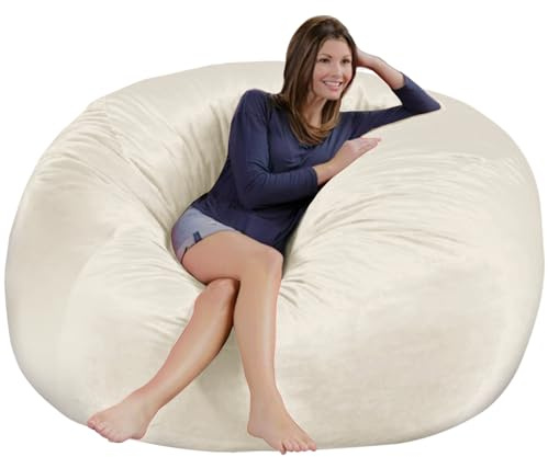4FT Bean Bag Chair Cover - Soft Fluffy Dutch Velvet Bean Bag Cover (No Filling, Cover Only), Comfy 4FT Bean Bag Cover, Large Lazy Sofa Cover