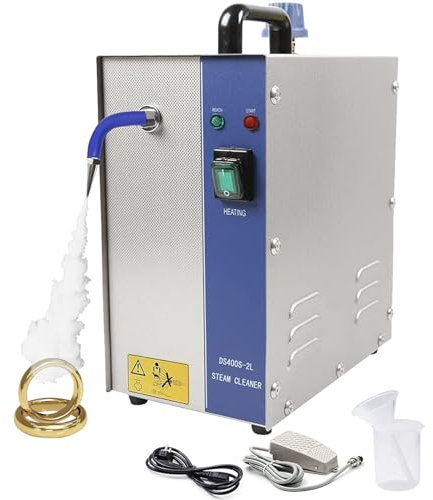 PixCy 1300W/2200W Machine de Nettoyage À Vapeur pour Bijoux,Lave-Bijoux en Acier Inoxydable,Nettoyeur Vapeur pour Bijoux en Or Et en Argent,pour Bagues,Montres,Boucles Oreilles,Lunettes,2L