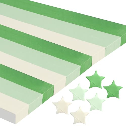 Origami,Carta Origami,Carta Per Origami,Cartoncini Colorati,Fogli Colorati,Origami Paper,Carta Colorata,Fogli Origami,Cartoncino Colorato,Origami A Stella,Stelle Di Carta,Verde Sfumato 1350 Pezzi