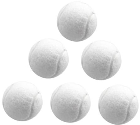 kowaku 6 Stück Tennisbälle, Freizeit-Gummibälle, Profi-Tennisbälle mit einem Durchmesser von 6,4 cm, Trainingsbälle, verschleißfest, für drinnen und draußen Training, Weiß