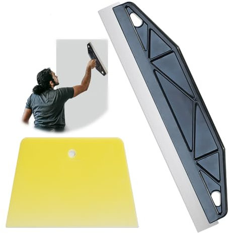 2 Pieces Stainless Steel Paint Guards, Cutting in Scrapers for Painting, Portable Black Paint Trim Guard, Multi-Purpose Straight Edge Tool, Wallpaper Paint Smearing Scraper for Smearing Repairing