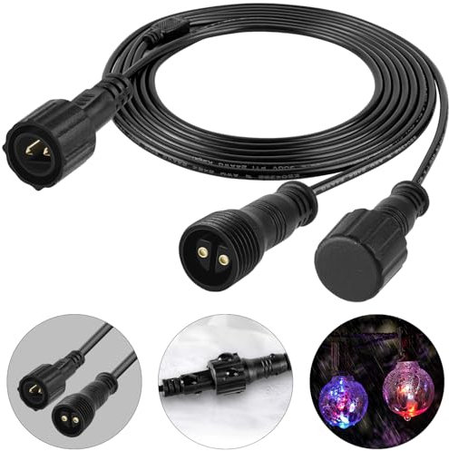 Catena di prolunga impermeabile, a 2 poli, cavo di prolunga per luci G40 Globe G40, ghiaccioli, luci da giardino, per interni ed esterni
