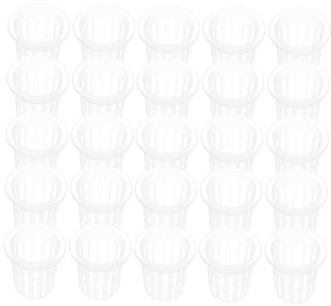 CAXUSD 50pezzi Cesti Idroponici in Plastica Trasparente Vasi Rete Forata Resistenti Per Giardinaggio e Coltivazione Piante Indoor Ed Outdoor
