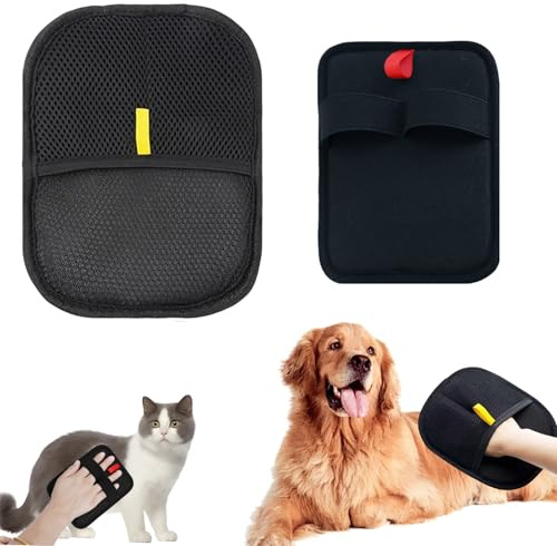 LUMOOM 2 pezzi Pet Hair Remover, Double Sided Grooming Glove, spazzola per gatti, spazzola per cani, guanti per la cura del pelo riutilizzabili (A+B)