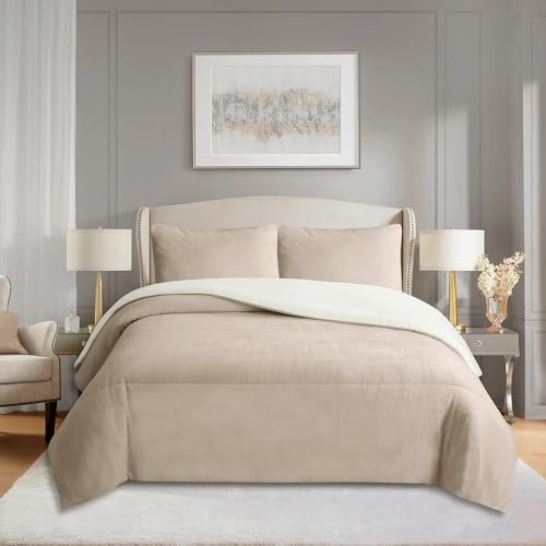 various Edredón Invierno Sherpa Extra Grueso 560 g/m² | Manta Borreguito Suave y Cálida | Edredón Borrego 240 x 260 cm Cama para Matrimonio y Sofá | Transpirable y Reversible.