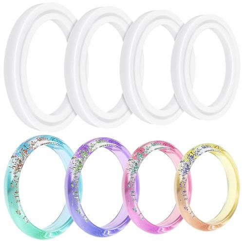 Fahibin 4 pezzi stampi per braccialetti in silicone, Stampo per Gioielli in Resina Braccialetto Epossidico per gioielli fai da te