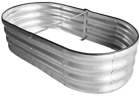 Mardili Raised Garden Bed Kit, Sliver Galvanized Raised Planter Box Outdoor for Vegetables, Large Bottomless Metal Raised Bed for Herb, Growing Fruits, Flower (4x2x1 ft,2 Pack)