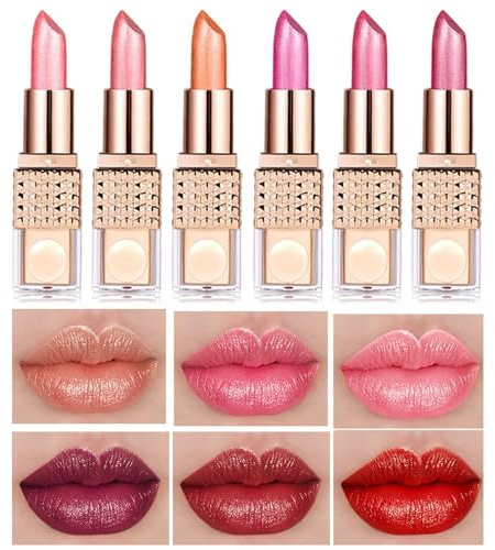 Shimmer Lipstick For Women - Non Stick Hydrating Lip Color, Long-Lasting Waterproof With Shimmer Finish, Lightweight Soft Texture | Daily Wear Party Makeup For Teens Girls Women, Wedding