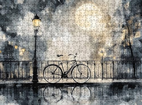 Pussel 3 000 delar, träpussel vuxna retro cykel impossibla klassiska pusselbitar 122 x 81 cm, familjespel, pussel stressminskning tankespel, pusselälskare w0-190