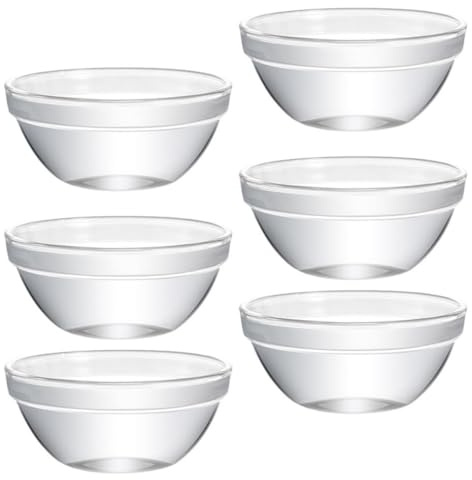 POPETPOP Set 6 Stampi per Budino Scodelle in Vetro Trasparente, Contenitori Alimentari Resistenti per Ristoranti e Pasticcerie per Dolci e Gelatine
