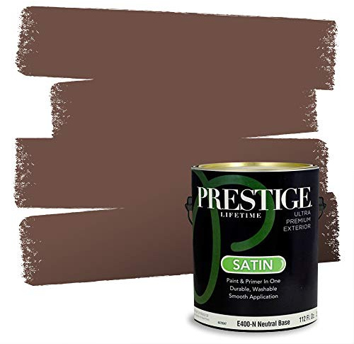 PRESTIGE Exterior Paint and Primer in One, French Cocoa, Satin, 1 Gallon