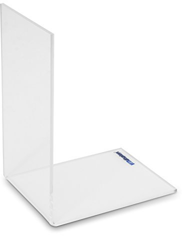 Buchstütze/Winkel-Buchständer aus original PLEXIGLAS® (9 x 12 x 16 cm) Buchwinkel glasklar