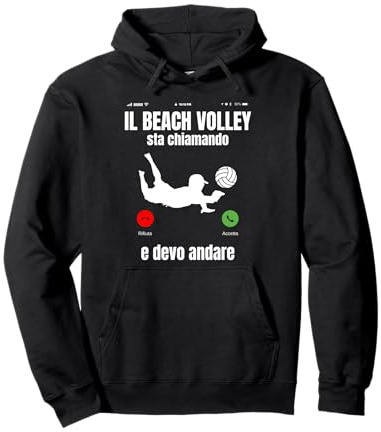 Beach Volley Divertente Giocatore Felpa con Cappuccio