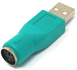 System-S Adaptateur USB 2.0 Type A mâle vers PS/2 mâle PS2 Turquoise