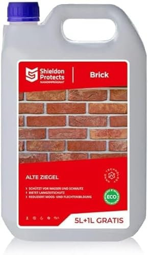 Shieldon Protects impregneermiddel voor baksteen - Langdurige bescherming en gevelbescherming tegen - Nanoprotect BRICK - Vocht, vuil en UV-straling - 6 liter