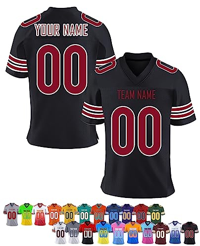 FwSYouMAI Personalizzata Maglietta da Football Americano Uniformi Nome della Squadra Personalizzato per Uomo e Donna e Bambino