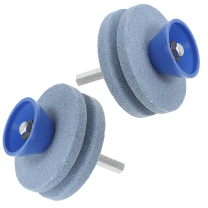 KONTONTY 2pcs Double Lawn Mower Blade Sharpener Tool Wear Resistant Grinding Stones for Efficient Sharpening of Garden Tools Compatible with Various Lawn Mower Models