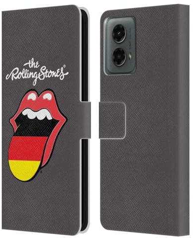 Head Case Designs Officially Licensed The Rolling Stones Germany International Licks 1 Leather Wallet Case Compatible with Motorola Moto G (2024)