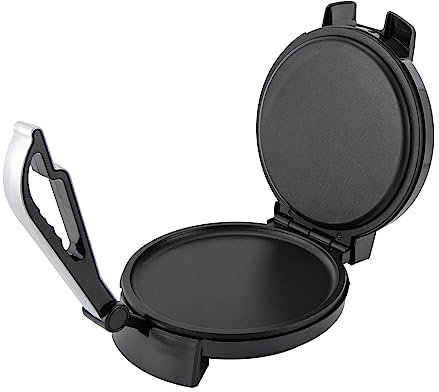 TouSuaRSi 1200W Electric Roti Maker 220V Automatic Pancakes Maker Double-Sided Baking Non Stick Tortilla Maker with Indicator Lights Stainless Steel Chapati Tortilla Machine for Tortilla Naan Bread