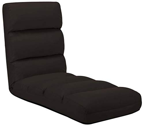 toolkix Silla de suelo plegable marrón de piel sintética, 175 x 56 x 20 cm, relleno de espuma, sillón relax para salón, sillón cama, sofá cama, chaise longue, sofá otomano, sillón XXL