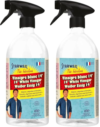 STARWAX THE FABULOUS - Aceto Bianco 14° Spray - Disincrosta - Sgrassa - Lucida - Multiuso - Made in France - 1L (Confezione da 2)