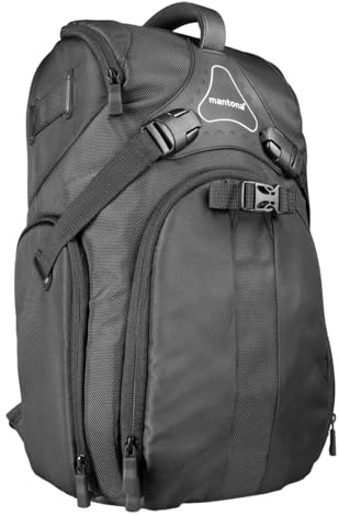 Mantona Sac à dos pour caméra SLR Rhodolit (pour SLR avec objectif monté, autres objectifs, flash système et accessoires incl. protection anti-pluie) noir