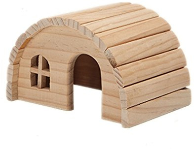 emours Niche en Bois Naturel à mâcher pour Hamster, Petite Taille
