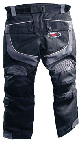 RKsports Kids Supersport Motorbike Motorcycle Textile Trousers Black Waterproof Windproof (Small, Grey)