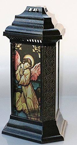 Lámpara triangular para tumba (41 cm), diseño de ángel rezando