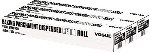 Vogue Baking Parchment Paper Refill 50m (3 Pack) - High Temperature Resistant Paper Fits Wrap450 Dispenser CW205