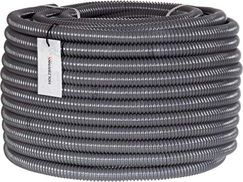 HOLZBRINK Tuyau d'Aspiration et de Refoulement 25 mm (1”), en PVC renforcé pour étangs, irrigation, pompes, longueur : 15 m, HVS-02-15