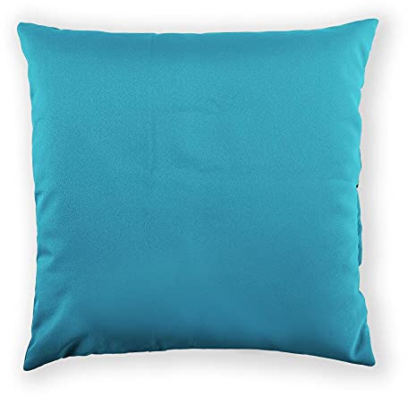 rucomfy Indoor/Outdoor Cushion with Insert Filling - Accessories for Home and Garden Decor Scatter Pillow - Pre Filled with Fibre Inner - Water Resistant - 45 x 45cm (1, Turquoise, 45cm x 45cm)
