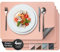 Loco Bird Edle Tischsets Platzsets Abwaschbar aus PU-Leder - Tischdeckchen 4er Set - Tischset rosa/dunkel grau, 43x30cm Platzset Lederoptik, abwaschbare Tischset Kunstleder, Platzdeckchen Abwaschbar