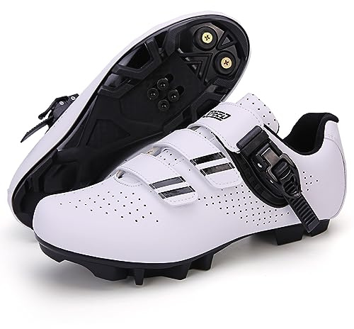 Hixingo Zapatilla de Ciclismo Hombre Mujer, Zapatos Bicicleta de Montaña Exterior MTB Compatibles con SPD Lock System, Zapatillas de Ciclismo Unisex Adulto Respirables