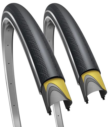 Fincci Rennrad Reifen 700x28c - Paar Reflektierende Fahrradreifen 28 Zoll, 28-622 mit 1 mm Pannenschutz, 60 TPI - Fahrradmantel 28 Zoll für Rennrad, Stadtfahren, Tourenrad Race, E Bike