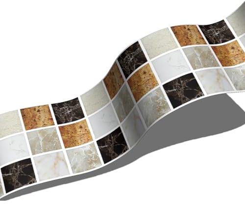 Guest Ruyunlai Greche Adesivo per Pareti Bordo Decorazione Autoadesiva Rimovibile per Cucina Bagno Piastrelle Adesivo per Pareti Autoadesiva 10cm X 200cm