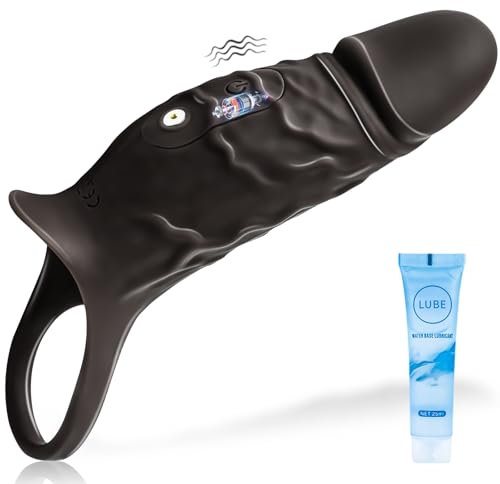 Coffer Reusable Vibrating Penis Sleeve Cook Rings for Men Erection Sex Silicone Sex Toy Couples Adult Sex Toys for Men Women Sex Swing Vibrating Cock Ring GSpot Stimulation Gay Sex Toys Penis Extender