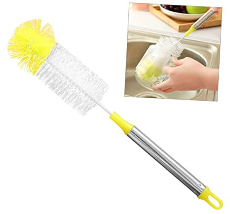 Beaupretty Brosse Longue Flexible pour Nettoyage Biberon Et Bouteille Brosse Nylon Et Acier Inoxydable Outil Pratique pour Cuisine Et Salle De Bain avec Manche À Crochet