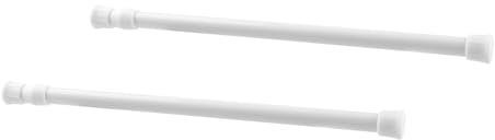Tabanzhe Curtain Rods-2PCS Extendable Curtain Rod 30-50cm Long Adjustable Tension Rod for Net Curtain Shower Curtain Kitchen Cupboard Bathroom Window(White)