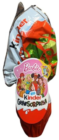 Kinder Gran Sorpresa Pascua 2026 – Huevo de Chocolate Grande con Sorpresa (150g) – Edición Especial Barbie – Regalo Ideal para Niñas y Niños en Semana Santa 11cm de huevo kinder