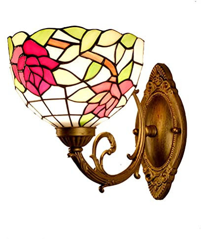 Landsstil Vägglampor Retro Tiffany Barock Vägglampor Inomhus Sänglampa Vägglampa Dekorativ Glasmålning Tiffany Lampa, För Vardagsrum Sovrum Studiehall Loft Matsal