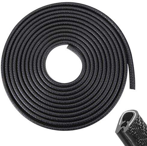 Kantenschutz Schwarz 10 m, Autotür-Kantenschutz aus Gummi, Flexibles Dichtungsprofil für Auto, SUV, LKW, Boot, Werkstatt und Haushalt, Robuster Kantenschutz für Bleche (Schwarz)
