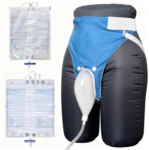 Bolsa de orina reutilizable para hombre, portátil, con 2 bolsas de catéter de orina (2000 ml x 1 + 1000 ml x 1), recogedor de orina de silicona para hombres, ancianos y pacientes postrados en cama